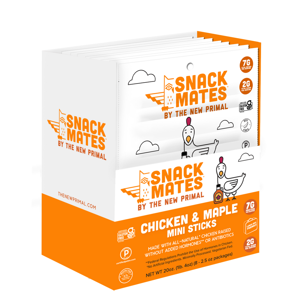 Snack Mates Chicken & Maple Mini Meat Sticks, All-Natural Chicken (8 Packs, 40 Mini-Sticks)
