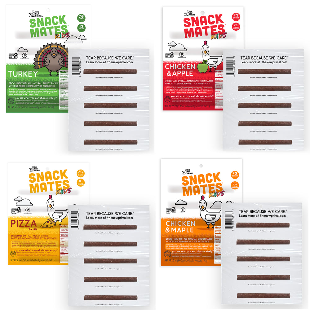 Snack Mates Mini Meat Sticks Bundle (4 Packs, 20 Mini Sticks)