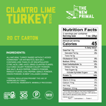 Cilantro Lime Turkey Meat Sticks, All-Natural Turkey, Zero Sugar (20 Sticks)