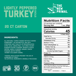 Lightly Peppered Turkey Meat Sticks, All-Natural Turkey, Zero Sugar (20 Sticks)