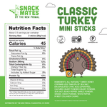 Snack Mates Classic Turkey Mini Meat Sticks, All-Natural Turkey (8 Packs, 40 Mini-Sticks)