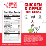 Snack Mates Chicken and Apple Mini Meat Sticks, All-Natural Chicken (8 Packs, 40 Mini-Sticks)