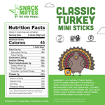 Snack Mates Classic Turkey Mini Meat Sticks, All-Natural Turkey (8 Packs, 40 Mini-Sticks)