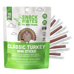 Snack Mates Turkey Mini Meat Sticks Value Pack, All-Natural Turkey (15 Mini-Sticks)