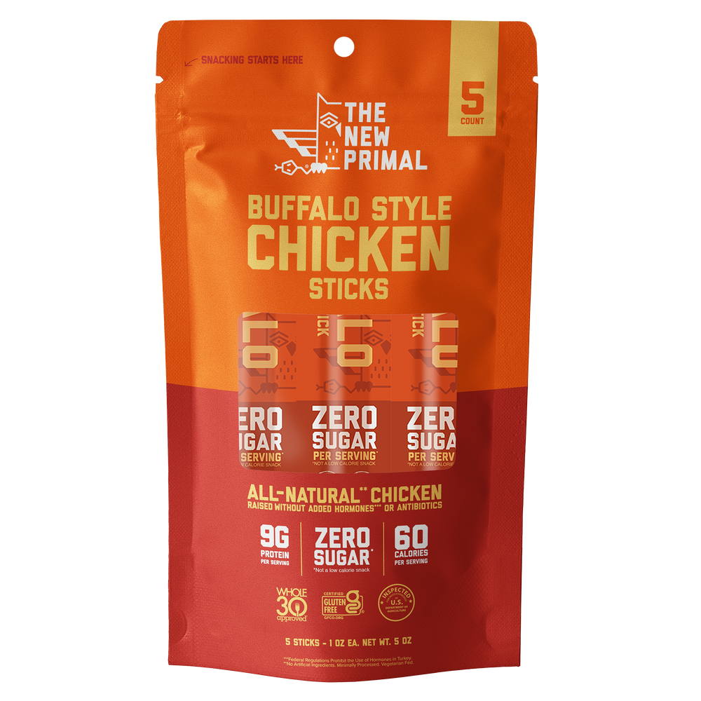 Buffalo Style Chicken Sticks, All-Natural Chicken, Zero Sugar (5 Sticks)