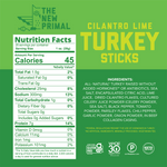 Cilantro Lime Turkey Meat Sticks, All-Natural Turkey, Zero Sugar (20 Sticks)