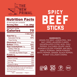 Spicy Beef Meat Sticks, 100% Grass-Fed Beef, Zero Sugar (20 Sticks)