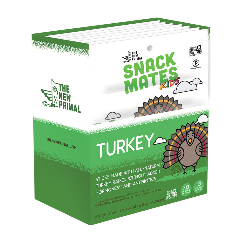 Snack Mates Classic Turkey Mini Meat Sticks, All-Natural Turkey (8 Packs, 40 Mini-Sticks)
